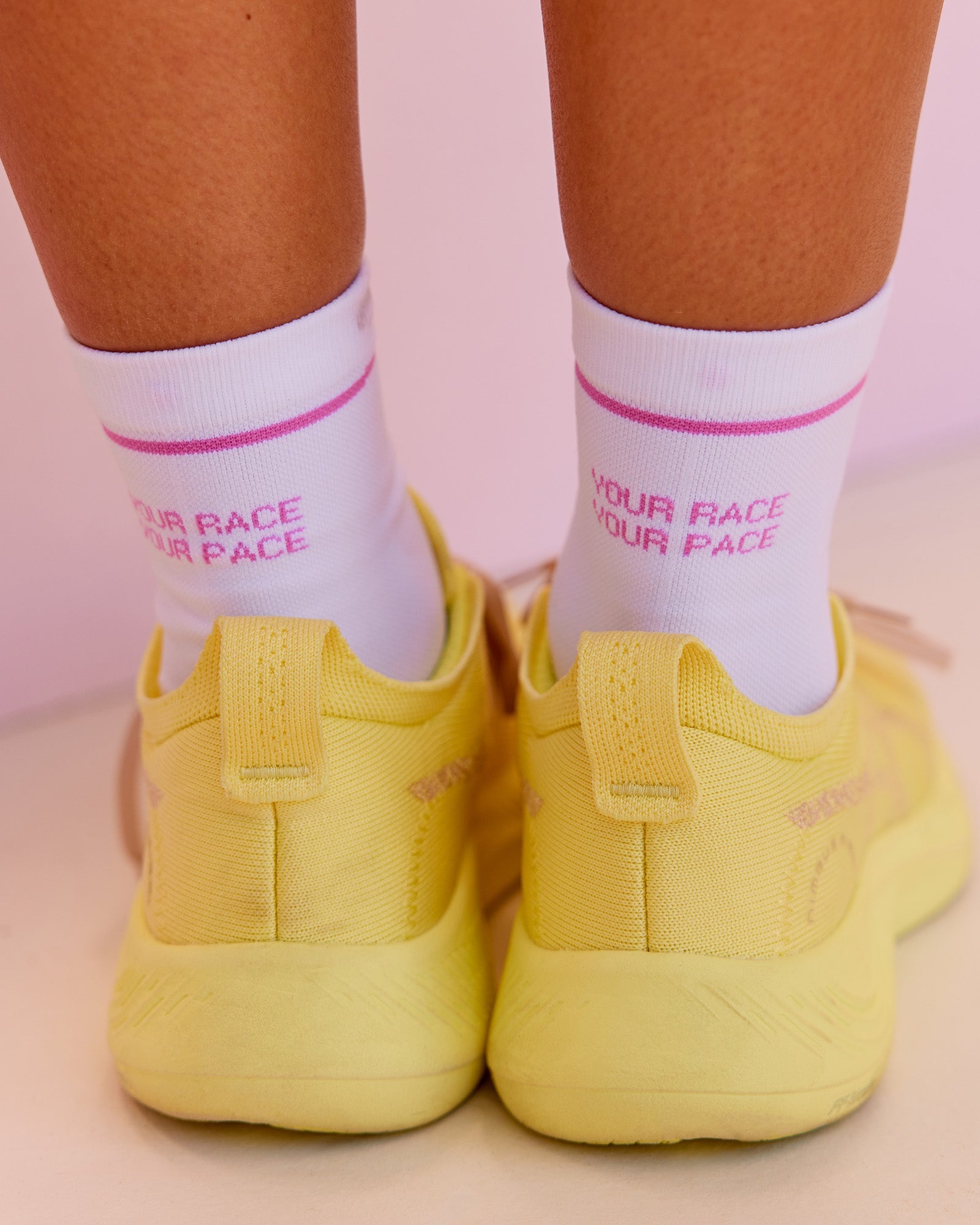 Your Race Fast Performance Quarter Socks - White-Marshmallow