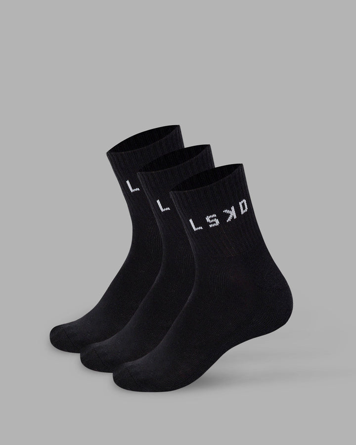 Daily 3 Pack Quarter Socks - Black-White
