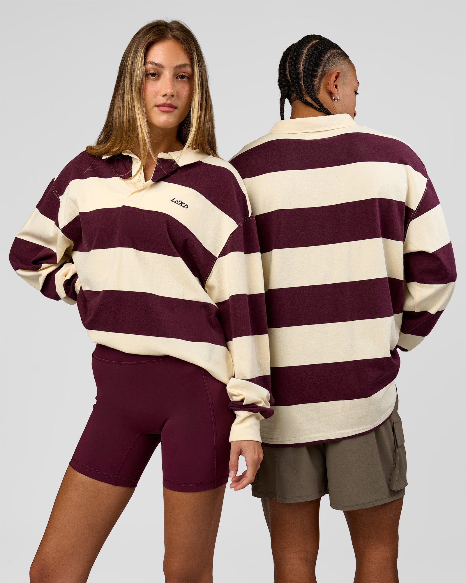 Clubhouse Unisex Rugby Polo - Off White-Cherry | LSKD – LSKD US