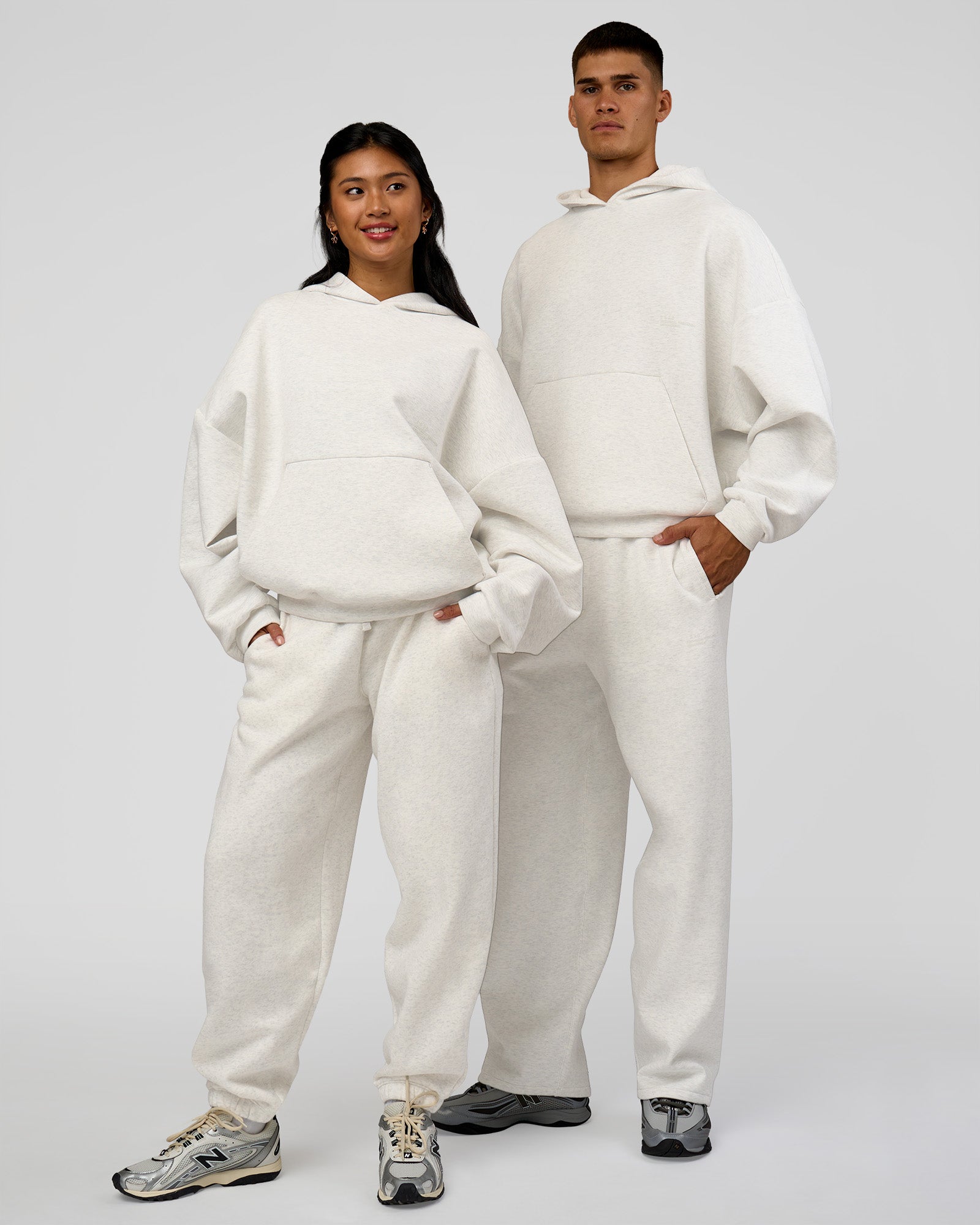 AfterDark ZeroCrease Oversized Hoodie - Silver Marl | LSKD – LSKD US