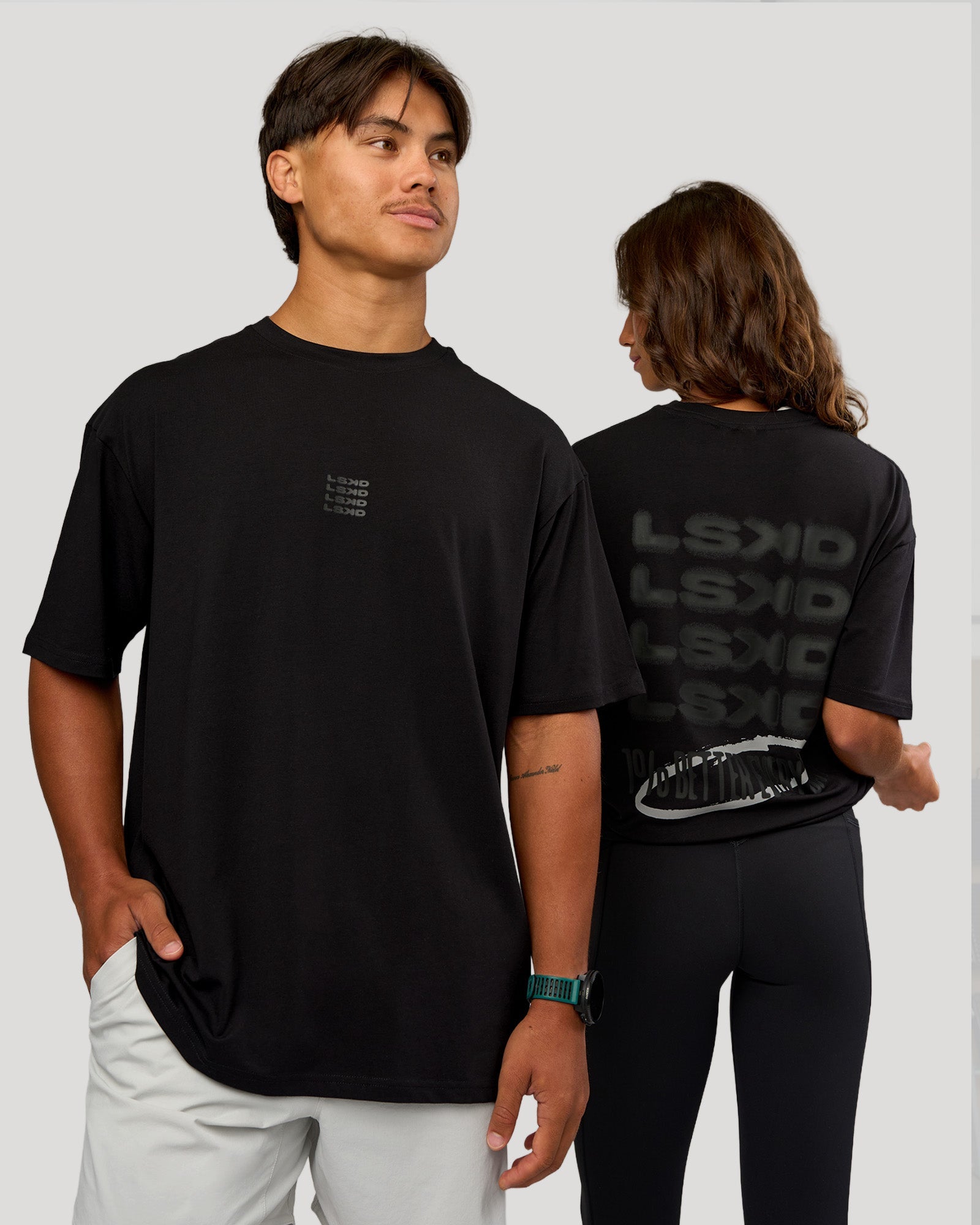 Everyday Elevation FLXCotton Oversized Tee - Black-Black | LSKD