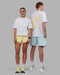 Duo wearing Grace Grove FLXCotton Oversize Tee - White | Model:Both | Size:Duo