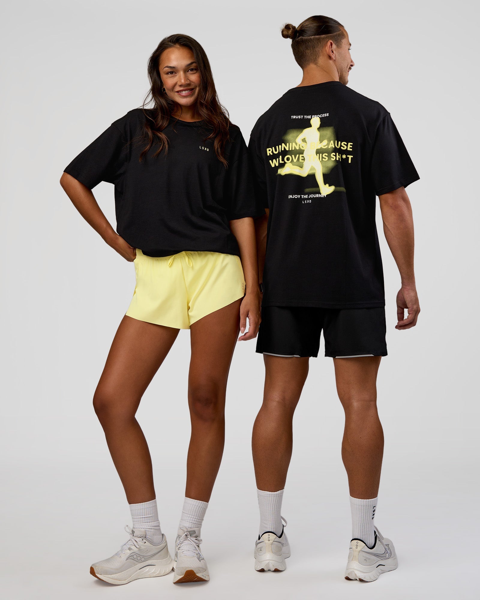 【roughlow】　soft flare tee ブラック　新品タグ付き High Run FLXCotton Oversized Tee - Black-Yellow Fizz | LSKD – LSKD US