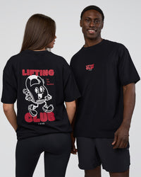 Duo wearing Kettle B FLXCotton Oversized Tee - Black-White | Model:Duo | Size:Both