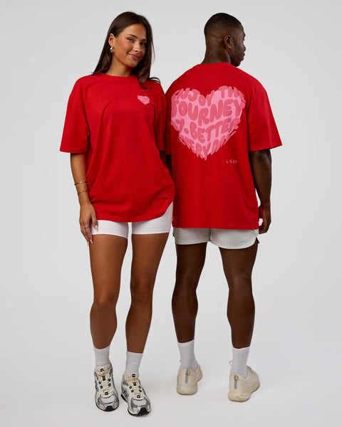 Love the Journey FLXCotton Oversized Tee - Flame-Candy Pink | LSKD