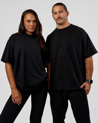 Duo wearing MVP 2.0 Oversized Tee - Black | Model:Both | Size:Duo