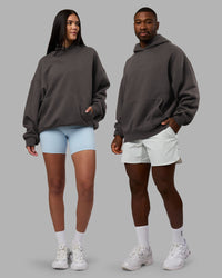 Duo wearing MVP Oversized Hoodie - Dark Storm | Model:Both | Size:Duo