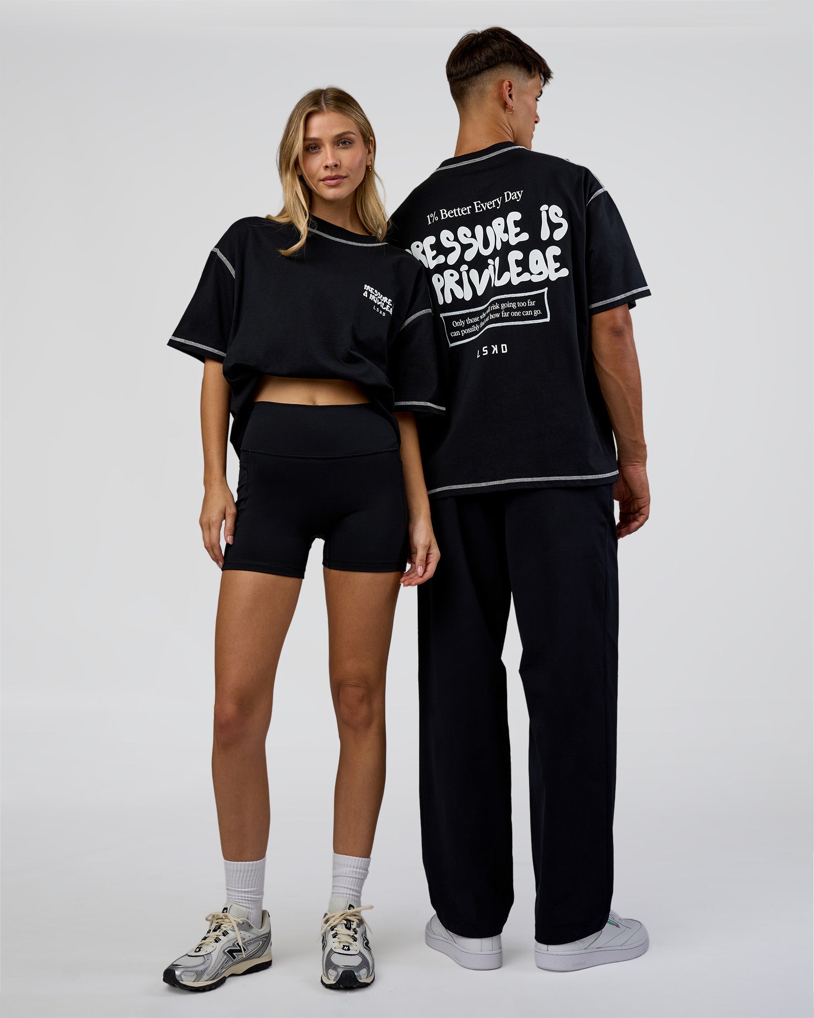 Pressure is Privilege Oversized Tee - Black-White | LSKD – LSKD US