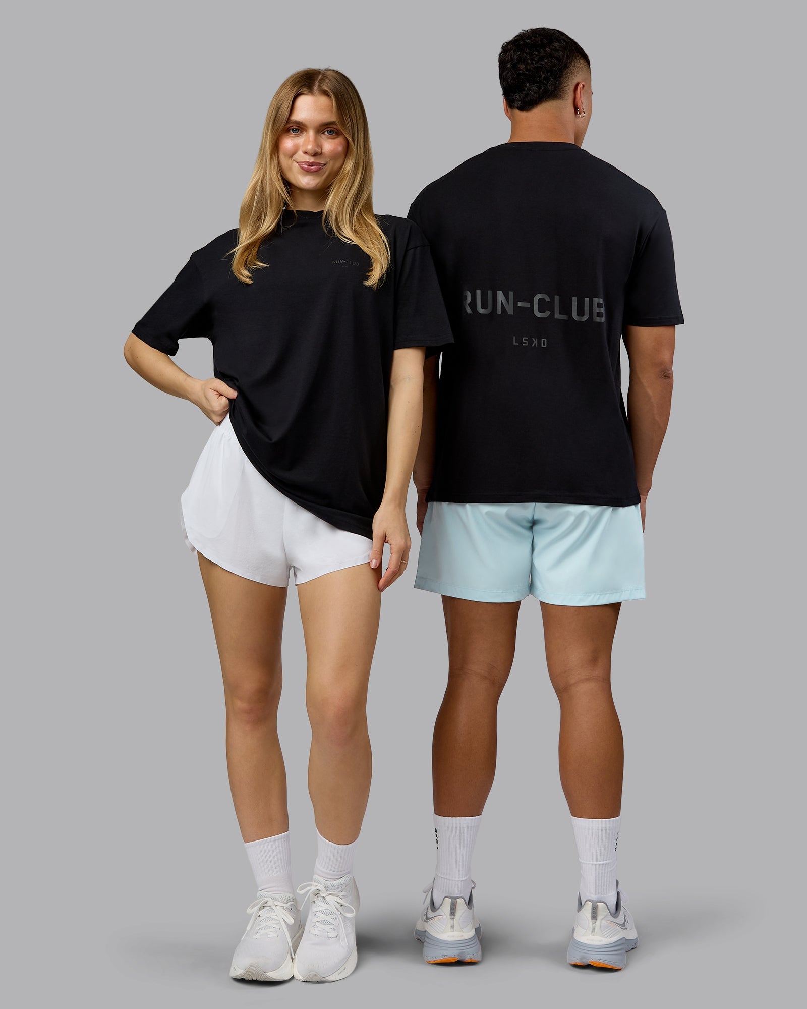 Unisex RUN CLUB FLXCotton Tee Oversize - Black-Reflective | LSKD