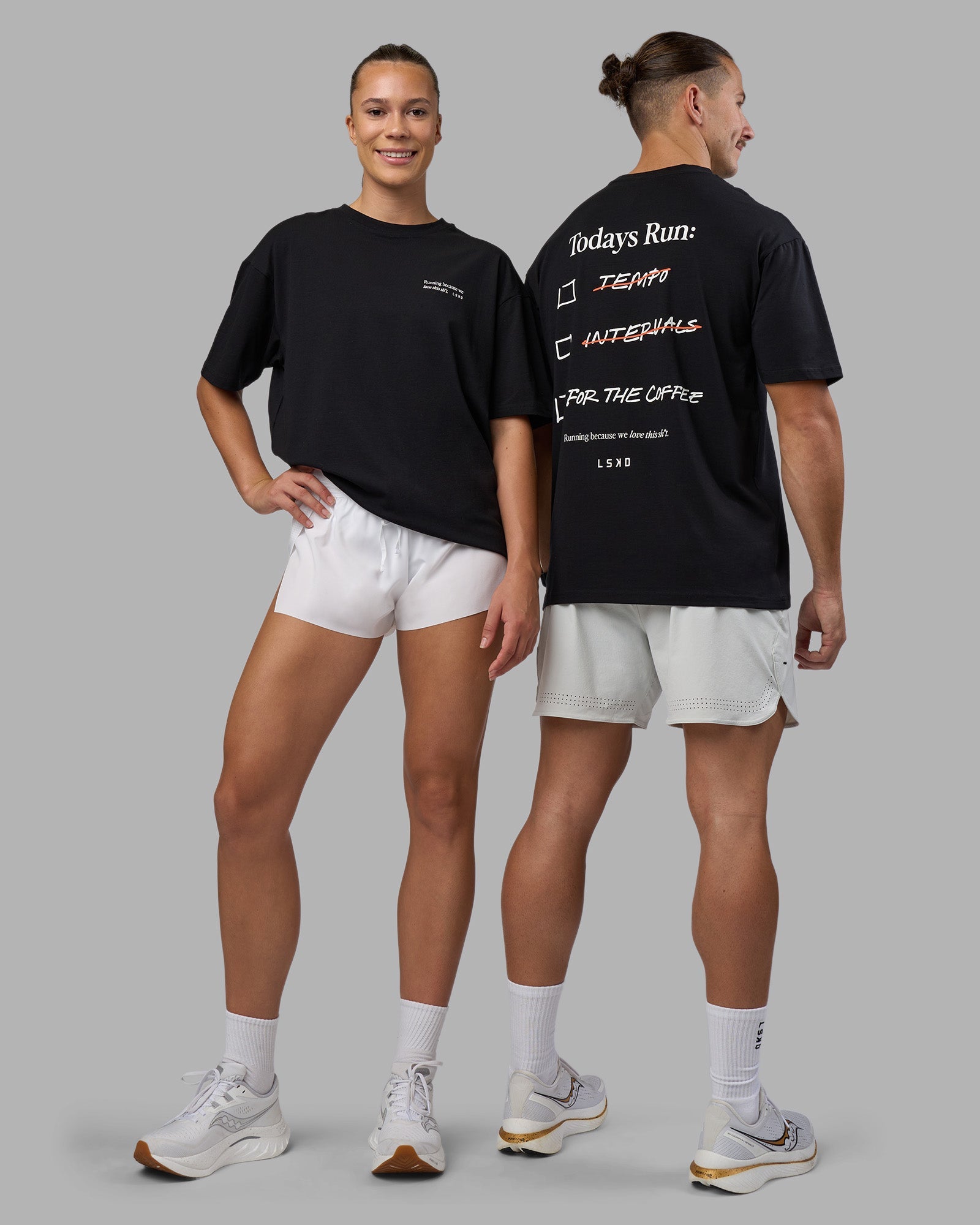 Today's Run FLXCotton Oversized Tee - Black-White | LSKD – LSKD US