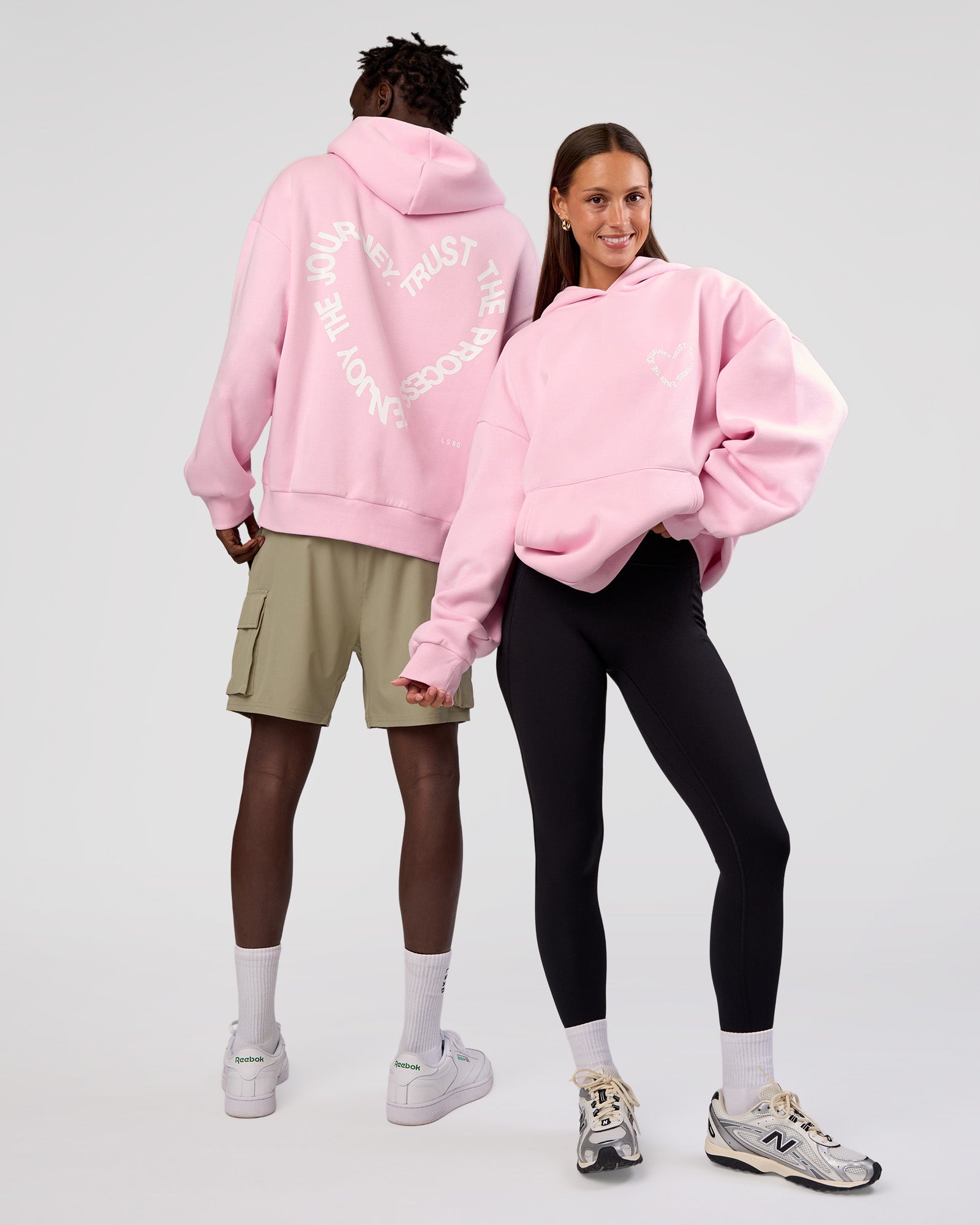 Unisex Love The Process Oversize Hoodie - Marshmallow-White | LSKD