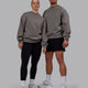 Duo wearing Unisex MVP Sweater Oversize - Storm Front