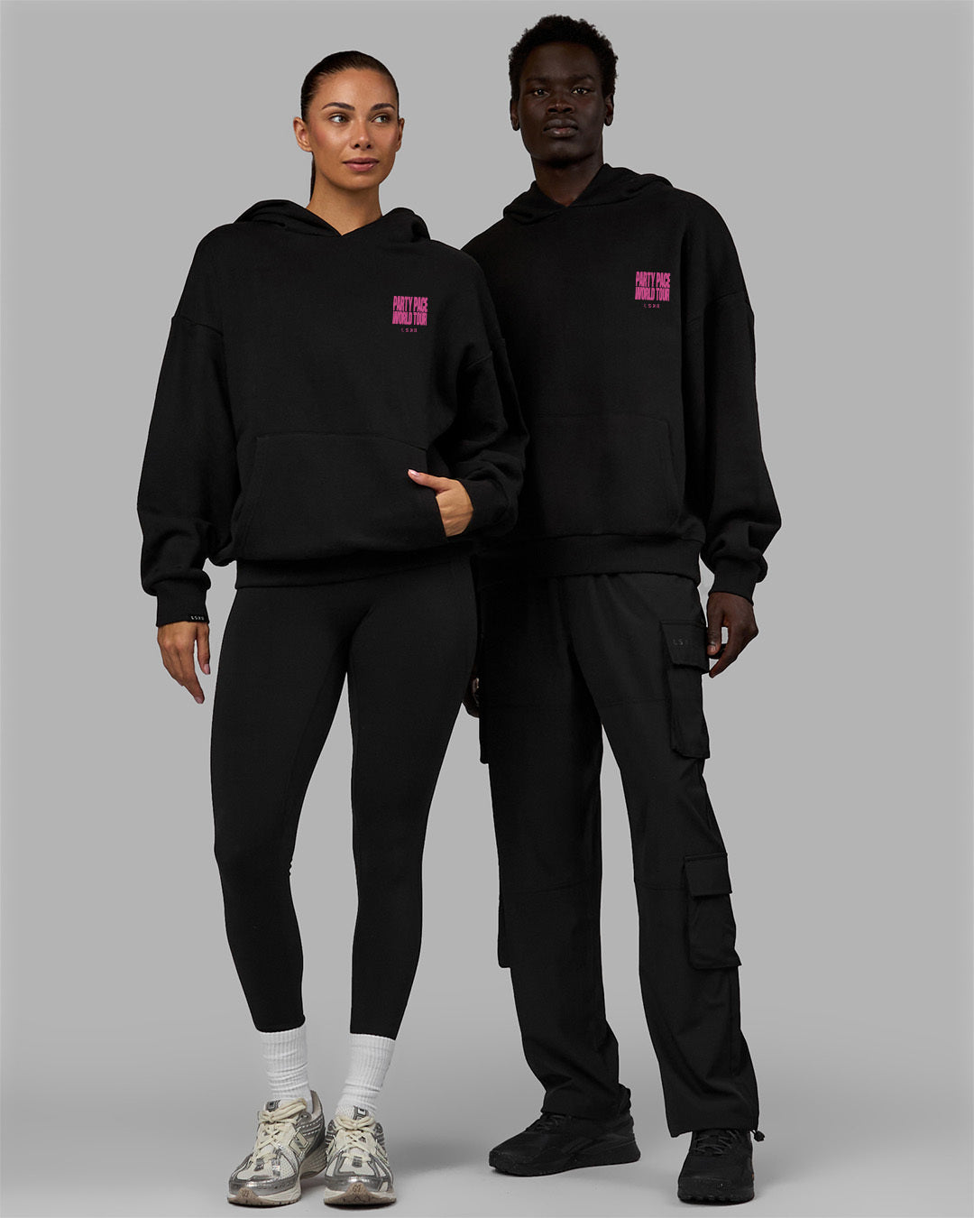 Unisex Party Pace Hoodie Oversize - Black-Pink | LSKD – LSKD US