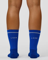 Fast Performance Crew Socks 2.0 - Electric Indigo-White