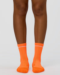 Fast Performance Quarter Socks 2.0 - Neon Orange-White