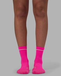 Fast Performance Quarter Socks - Neon Pink-White | Thumbnail Index: 3