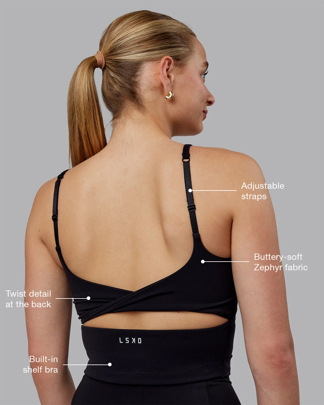 Twist Shelf Bra Tank - Black | LSKD – LSKD US