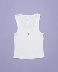 Go-To FLXCotton Scoop Neck Tank - White-Black
