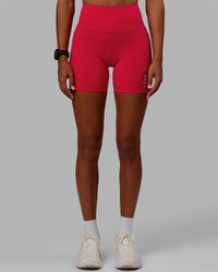 Women Wearing Flux Ultra High-Rise 6" Short Pockets - Scarlet