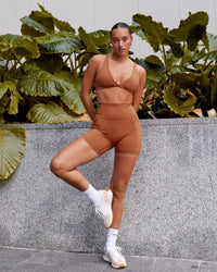 Woman wearing Fusion Ultra High-Rise 6" Short Pockets - Hazel | Model:Milly | Size:S | Thumbnail Index: 2