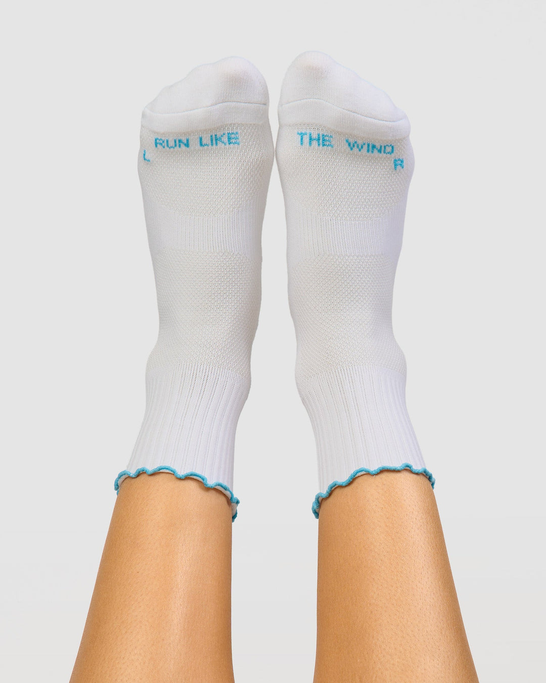 GG - Fast Frill Quarter Sock - GG- White-Baltic Sea - view 3