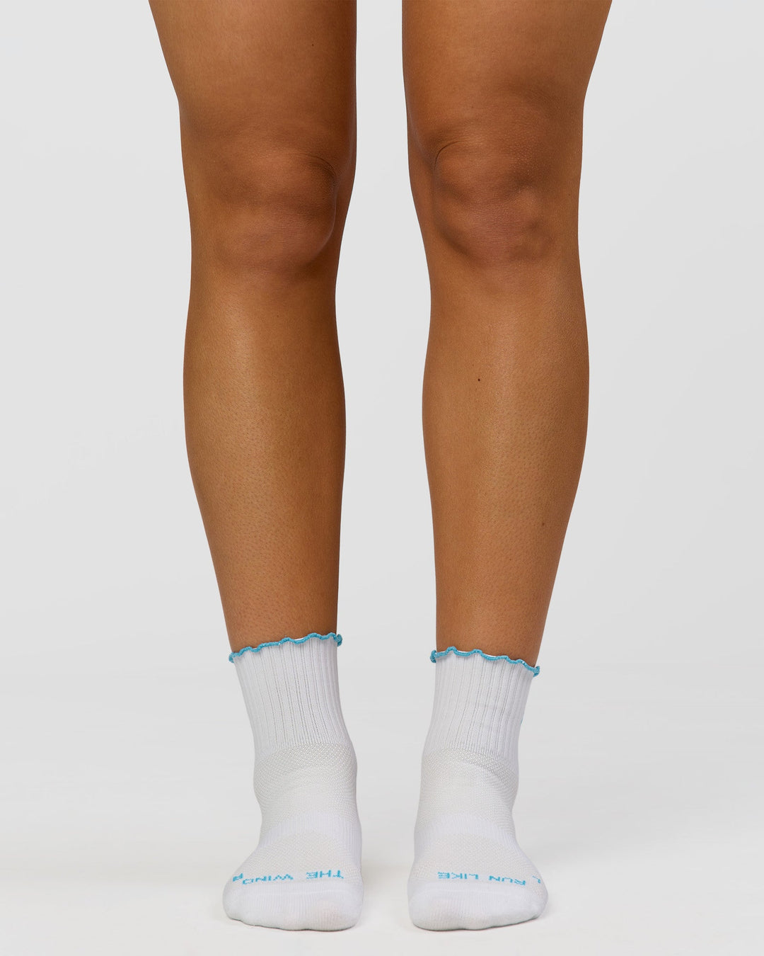 GG - Fast Frill Quarter Sock - GG- White-Baltic Sea