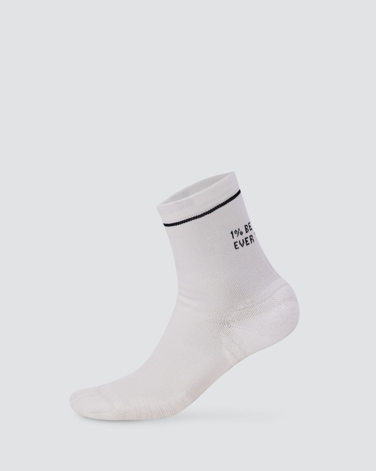 1% Better Performance Quarter Socks - White-Black - view 1