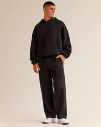 Man wearing AfterDark ZeroCrease Straight Leg Pant - Black | Model:Jackson | Size:L | Thumbnail Index: 5