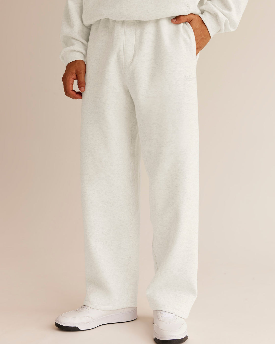 Man wearing AfterDark ZeroCrease Straight Leg Pant - Silver Marl | Model:Jackson | Size:L - view 3