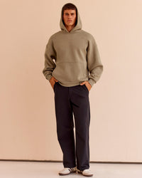Man wearing Base Oversized Hoodie - Taupe Ash | Model:Jackson | Size:L | Thumbnail Index: 1