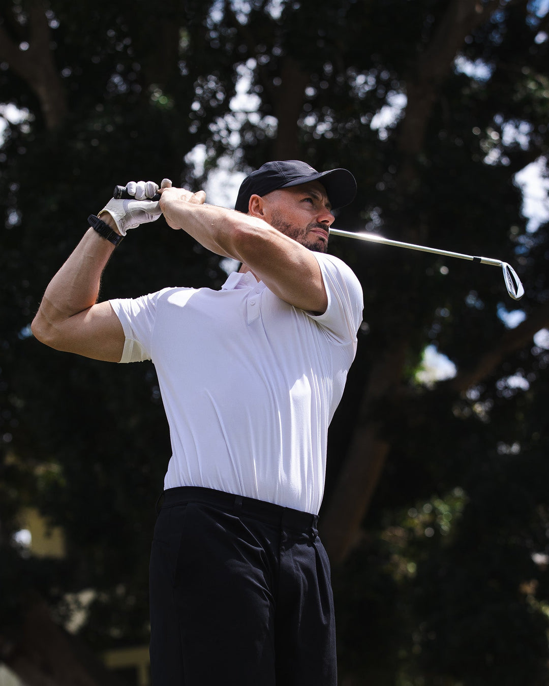 Man wearing Drive Polo - White | Model:Dylan | Size:L