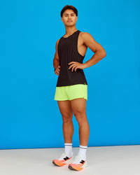 Man wearing Pace 3" Performance Short - Lime Glo | Model:George | Size:L