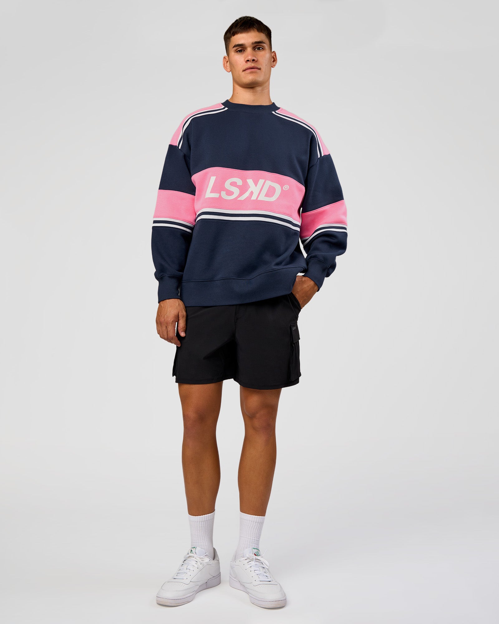 A-Team Sweater Oversize - Future Navy-Candy Pink | LSKD – LSKD US