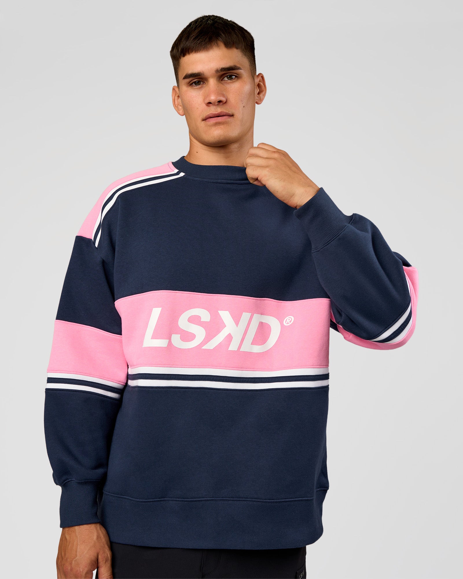 A-Team Sweater Oversize - Future Navy-Candy Pink | LSKD – LSKD US