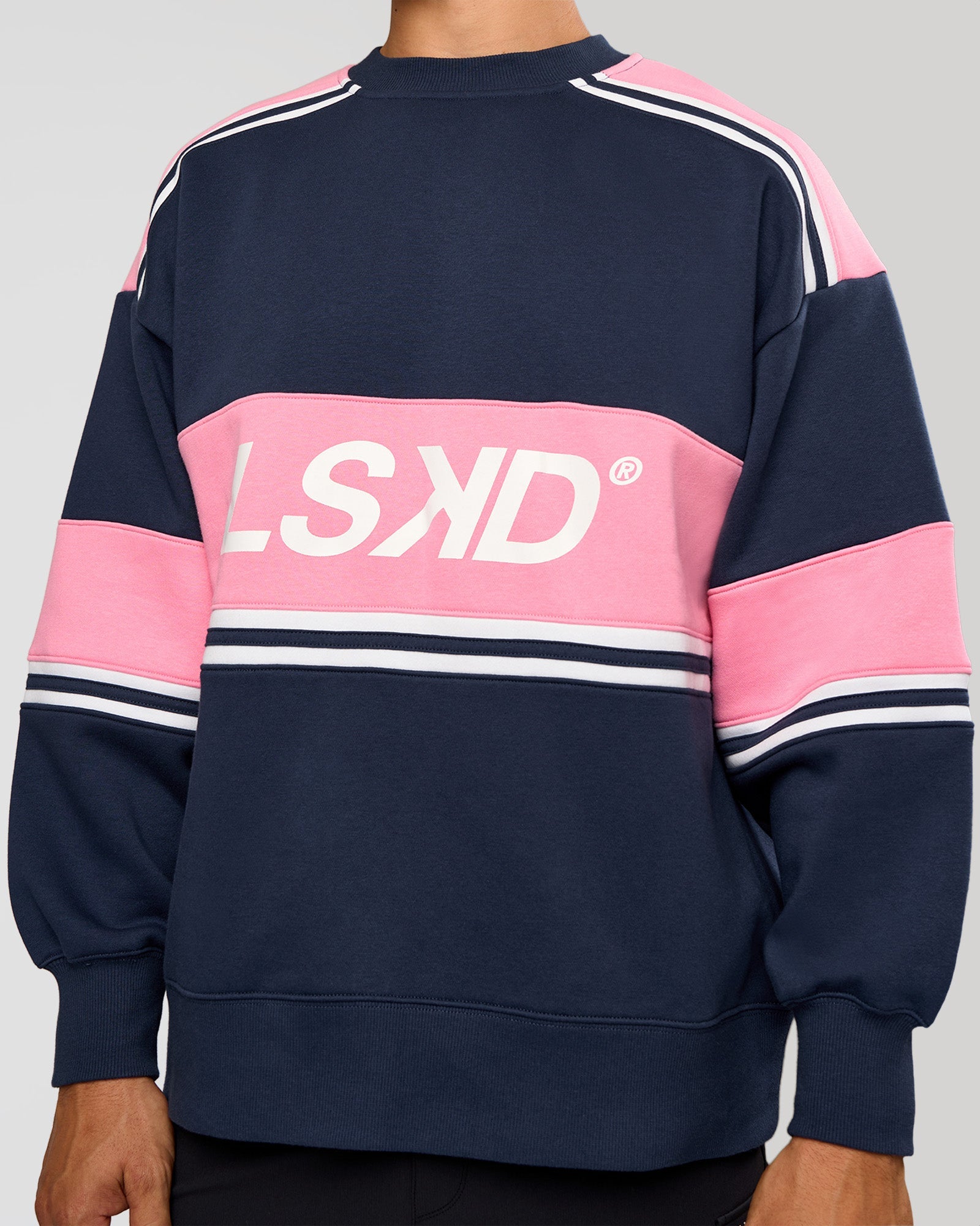 A-Team Sweater Oversize - Future Navy-Candy Pink | LSKD – LSKD US