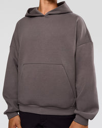 Man wearing AfterDark ZeroCrease Oversized Hoodie - Duskstone | Model:Jackson | Size:L