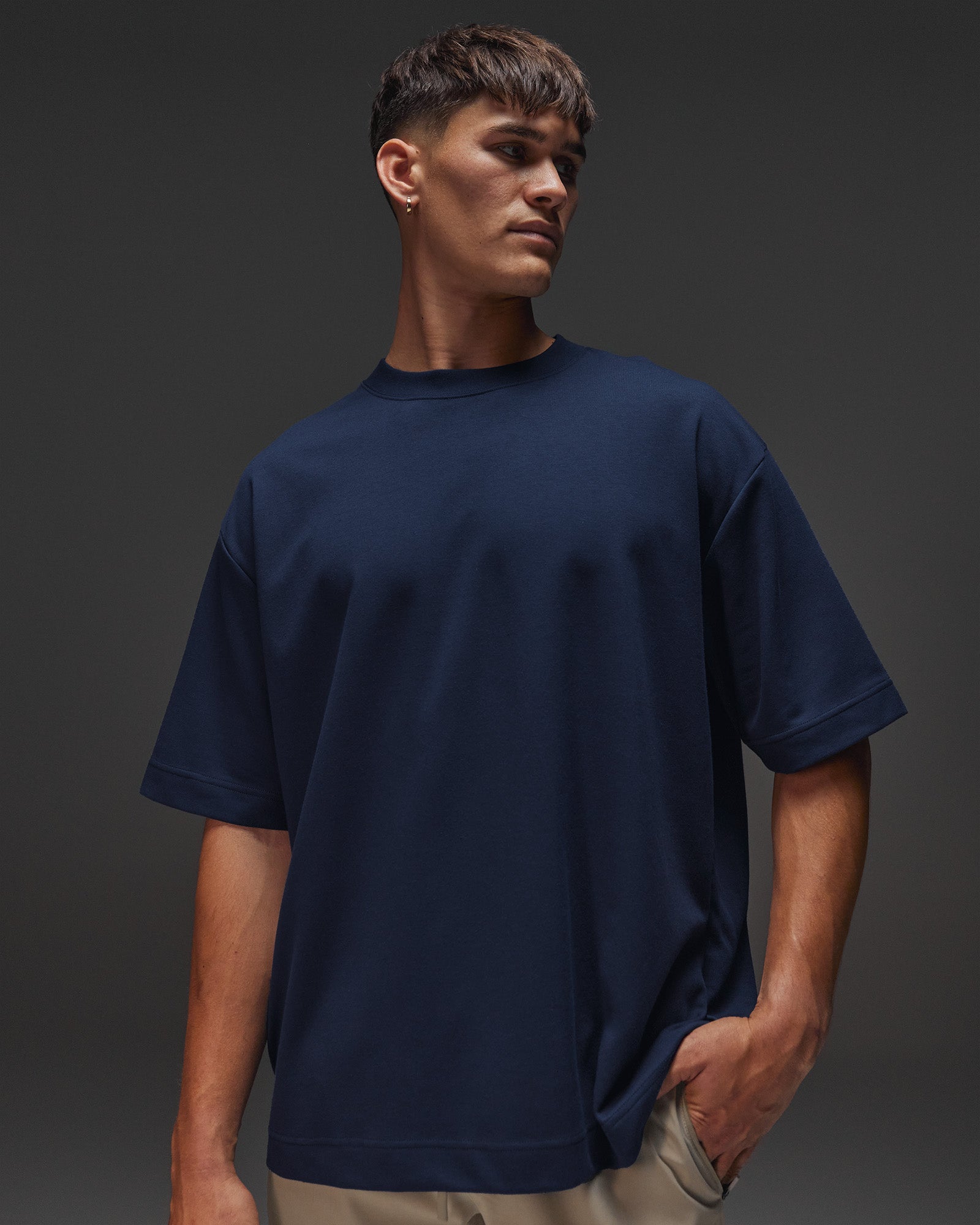AfterDark ZeroCrease Oversized Tee - Future Navy | LSKD – LSKD US