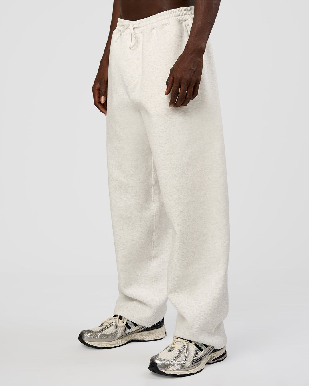 Man wearing AfterDark ZeroCrease Straight Leg Pant - Silver Marl | Model:Okello | Size:L - view 1