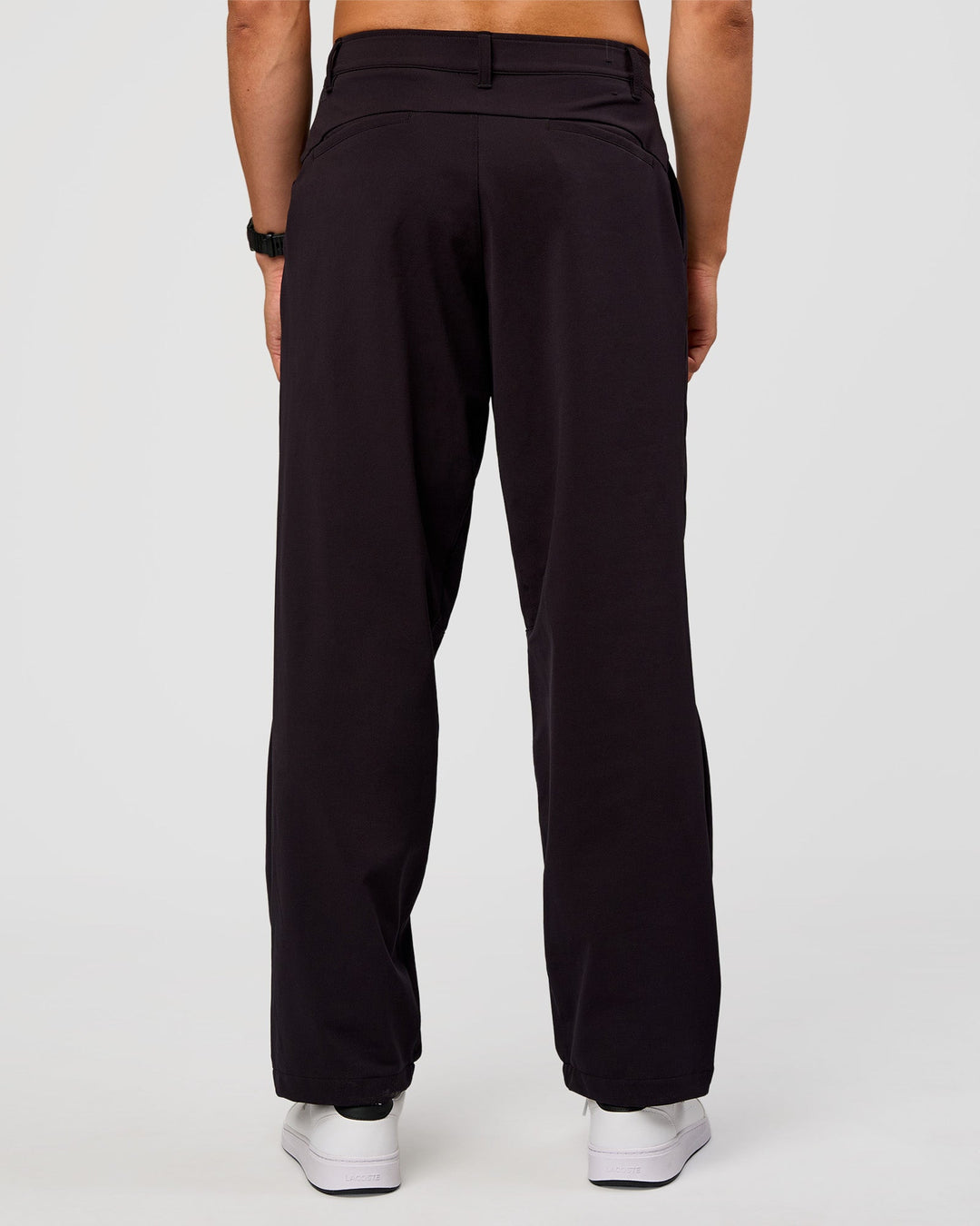 Man wearing All Day ZeroCrease™ Wide Leg Pant - Black | Model:Liam | Size:34