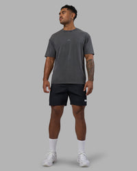 Man wearing Base FLXCotton Tee Oversized - Dark Storm Washed | Model:Xav | Size:L