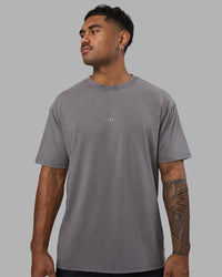 Man wearing Base FLXCotton Tee Oversized - Storm Front Washed | Model:Xav | Size:L
