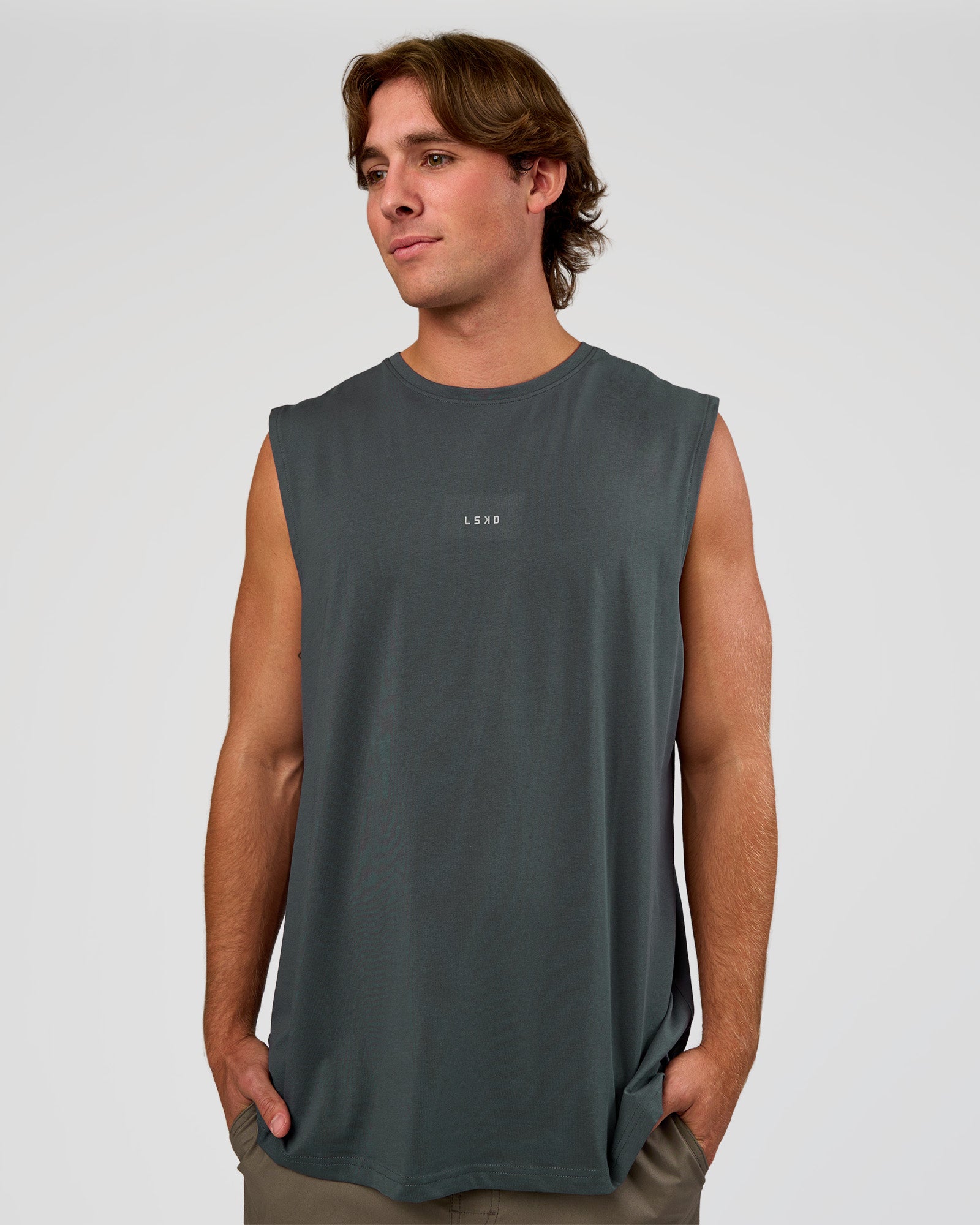 Base FLXCotton Tank - Dark Slate | LSKD – LSKD US
