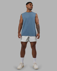 Man wearing Base FLXCotton Tank - Elemental Blue Washed | Model:Xav | Size:L