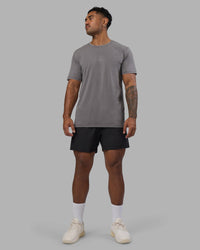 Man wearing Base FLXCotton Tee - Storm Front Washed | Model:Xav | Size:L