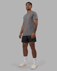 Man wearing Base FLXCotton Tee - Storm Front Washed | Model:Xav | Size:L