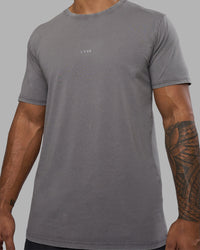 Man wearing Base FLXCotton Tee - Storm Front Washed | Model:Xav | Size:L