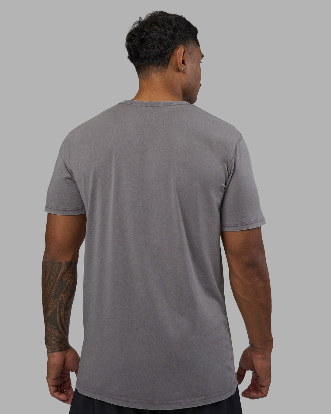 Man wearing Base FLXCotton Tee - Storm Front Washed | Model:Xav | Size:L