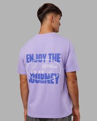 Man wearing Be Yourself FLXCotton Tee Oversize - Violet Ray-Royal Purple | Model:Jackson | Size:L