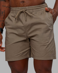 Man wearing Daily 7" Short - Greige | Model:Sam | Size:L