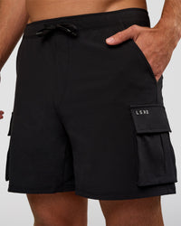 Man wearing Functional Cargo 6" Short - Black | Model:Marcus | Size:L